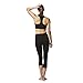 TLC Sport UK Women's Classic Waisted Tights Legging with Gathered Over Skirt Capri Yoga Pants Cropped Leggings Black