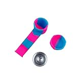 Unbreakable Silicone Straw Pipe with Lid and Metal Free Bowl Decor-Looks Very Cute and Practical (Pink,Blue)