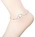 FUNRUN JEWELRY 925 Sterling Silver Double Heart Anklet for Women Girls Adjustable Foot Ankle Gift for Women