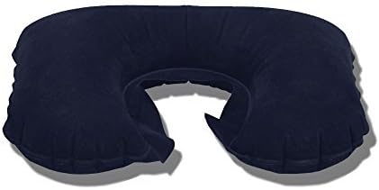 Inflatable Travel Pillow - Neck Rest With Back Support - Perfect For Sleep In Air plane, Aeroplane and Car - Comes In Grey or Navy Blue - Orthopedic Pillow For Small Women and Children Sleepers - No Neck Cramps or Pains -Satisfaction Guaranteed.