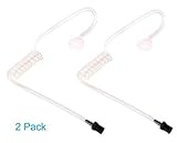 2 Pack Replacement Clear Acoustic Tube for Two Way Radio Earpiece and Headset, Surgical Grade UV Resistant Clear Tube, Replacement Coil Tube