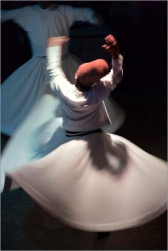 Poster 20 x 30 cm: Whirling dervishes while dancing by Keren Su/Danita Delimont art print, new art poster
