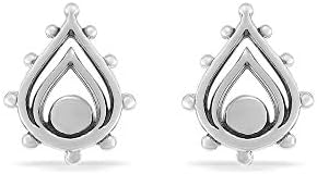 Boma Jewelry Sterling Silver Balinese Tribal Boho Teardrop Stud Earrings