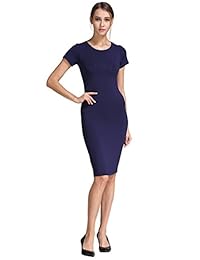 Buenos Niños de la mujer Solid Classic Basic Slim Fit tanque de Bodycon Midi vestido