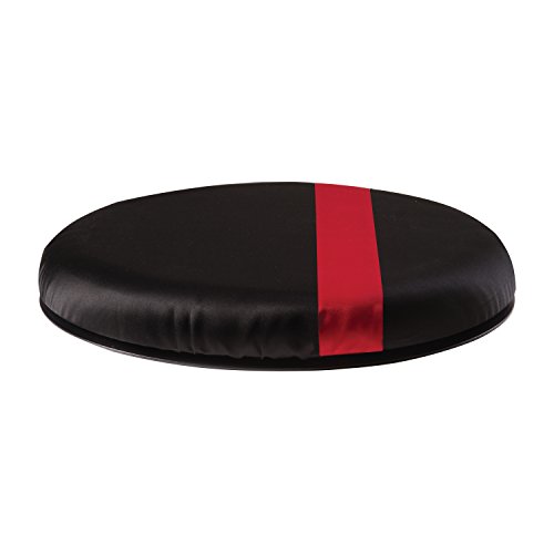 HealthSmart Vivi Relax-A-Bac Premium Swivel Seat Cushion, Compact Size for Bucket Seats, Scooters and Small Chairs, Red Stripe