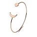 Dwcly Fashion Boho Simple Metal Women Upper Arm Bangle Bracelet Star Moon Open Cuff Armband Armlet Jewelry (Rose Gold)