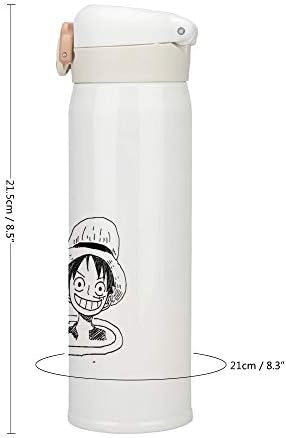 ワンピース 保冷保温 ステンレス鋼 水筒 真空断熱タンブラー スポーツ魔法瓶 0 5l男女兼用 直飲み水筒 ワンタッチ オープン 軽量 コンパクトでポータブル トラベル アウトドアスポーツ オフィス 学校 White 500ml B0gxt2v6 1 500円