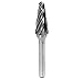 YUFUTOL Carbide Burr SL-4NF Aluminum Cut Carbide Cutter Burrs File(1/2 Inch Head Dia X 1-1/8 Inch Cutter Length) 1/4