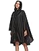 Buauty Unisex Rain Poncho Cape Riancoats Cloak Lightweight Waterproof Breathable Black