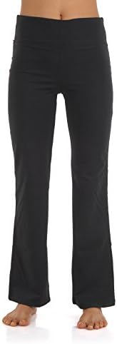 ZEROGSC Women’s Yoga Pants - Workout Running Tummy Control Stretch Power Flex Boots Cut Leggings (YPW116-Black-Large)