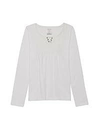 French Toast las niñas manga larga Lace Up cuello Campesino parte superior