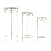 Pure Garden 50-LG1158 Stands – Set of 3 Indoor or Outdoor Nesting Wrought Iron Round Decorative Potted Plant Accent Display Accessories (Antique White)thumb 3
