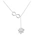 Elegant Silver plated Diamond Accent Tree Leaf Flowers Pendant Necklace,Collarbone Charm Necklace & Silver 1 (lotus)