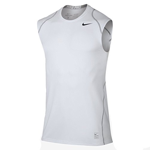 Nike pro men s sleeveless training shirt, white/matte s…