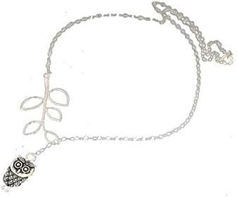 Alueeu Crystal Necklace Pendant Jewelry Stainless Gift Womens Girls Simple Little Owl Leaves Tassels Chian Alloy SL