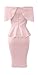 Ybenlow Women's Off Shoulder Peplum Bodycon Party Dress (Medium, Pink)