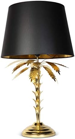 Culinary Concepts Palm Tree Table Lamp with Black Shade - Gold Finish