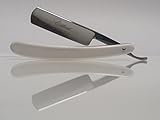 Cutthroat Gents - Men's Straight Razor Blade - Professional Quality Carbon Steel Cutthroat Single Blade Razor, White Acrylic Handle