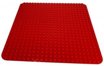 Large Block Building Baseplate Blue, 20 inches x 10 inches by The Wacky Warehouse (32 x 16 Studs) (red) by Wacky Warehouse