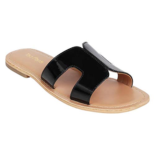 open toe slide sandals