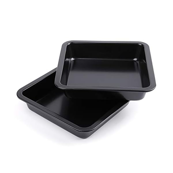 Bekith-4-Pack-20-CM-8-Inch-Square-Cake-Pan-Non-Stick-Bakeware-Carbon-Steel-Toast-Mold-Baking-Tray-for-Cakes-FDA-Approved-Black Bekith 4 Pack 20 CM (8 Inch) Square Cake Pan, Non-Stick Bakeware Carbon Steel Toast Mold Baking Tray for Cakes, FDA…