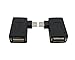 CERRXIAN Lemeng 90 Degree (Left+Right) Angled Micro USB 2.0 OTG Host Adapter with USB Power (2 Pack)