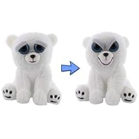 William Mark Feisty Polar Bear by Feisty Pets Expressions, Karl The Snarl, Grin - A Cute, Plush Toy Pet Animal That Grins with a Squeeze - Perfect Toys for Friendly Mischief