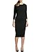 HOTOUCH Women Casual Batwing Long Sleeve Solid Slim Midi Dress