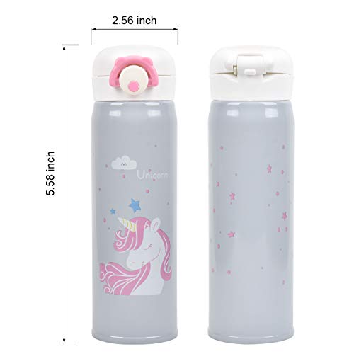 Hot Water Bottle SB Toys Thermoses Thermal Vacuum Cups for Hot and Cold DrinkStainless Water Bottle Cup Vacuum Insulated Hot Hot Water Flask for School Kids Girls Proof BPA Free white Unicorn-17oz