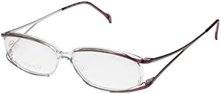 Stepper 207 Womens/Ladies Designer Full-rim Titanium Eyeglasses/Eyeglass Frame (52-12-140, Clear / Purple / Silver)