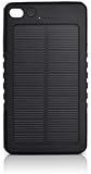 jKelly Trading Solar Charger Small Compact Portable Rechargeable Universal Battery Pack for Cell Phones or Any USB Device 8000mAh 5V/1A (Black Over Black)