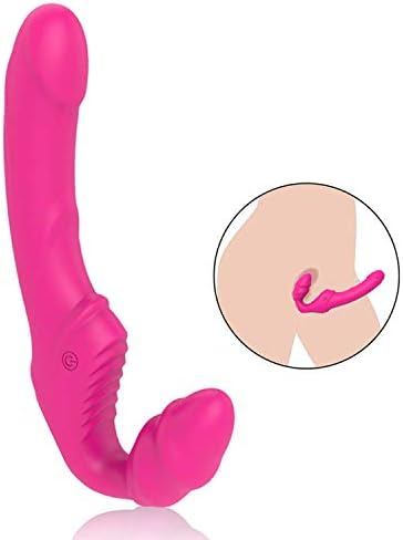 Vibradors Women Tongue Adults Strapless Strapon Vibrador Women 9 Speed Double Vibrating Lesbian G Spot Silicone Adult Happy Toys for Female Couple T-shirt,Red,