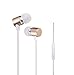 Woozik B820 in-Ear Noise Isolating Heavy Bass Headphones with Mic, Volume Control and Answer Button for Apple iPhone & Samsung Galaxy/Note (Imperial Gold)