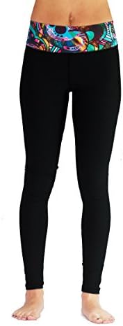 Monasita Womens High Waisted Slimming Active Leggings For Gym, Yoga, Water Sports, Surfing, Swimming (Small, Rich Elephant Black)