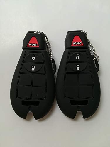 2pcs Black Fob Remote Key Case Cover Key Protector Jacket For Dodge Caravan Grand Caravan Durango Journey Magnum Ram Chrysler Town & Country M3N5WY793X IYZ-C01C