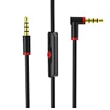 Monoy Replacement Monster Audio Cable + Inline Remote / Microphone for Monster NCredible N-Ture, Roc/iSport Freedom, Elements, Monster DNA/DNA PRO/DNA PRO 2.O, DJ, 24K (Black)