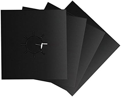 Gas Range Protectors, Stove Burner Covers Reusable Stovetop Burner Liner Non-Stick, FDA Approved, Double Thickness 0.2mm, 10.6” x 10.6”, 4 Pack