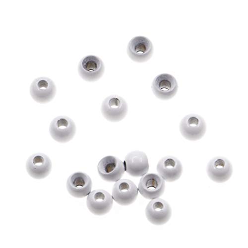 Temorah Brass Fly Tying Beads 100 Count (White, 2.4mm (3/32"))
