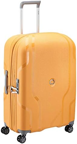 orange hard suitcase