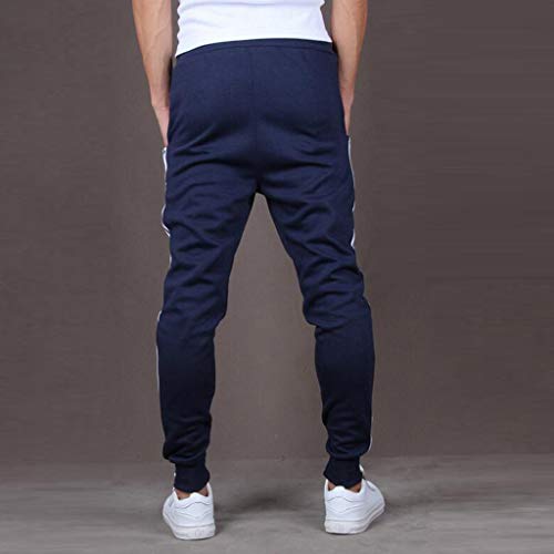 Edenun Men Splicing Printed Overalls Casual Training Sports Work Casual Trouser Pants Pocket Sweatpants Gray Navy Black