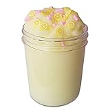 Frozen Lemonade Scented Slime 4 oz Slushy Cloud Handmade w/Fruit Fimo Slices & Sprinkles/Activator Package For Girls/Boys Add Ins Accessories Homemade Instant Snow Non-Toxic Toys For Kids