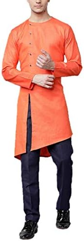 SVANIK Blended Solid Orange Kurta