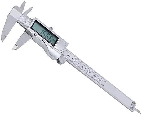 GekBot Stainless Steel Digital Caliper Inch/Metric/Fractions Covert 0-6 Inch/150 mm Electric LCD Auto On Off/Tare Function/Precision 0.02mm / 0.001" Measuring Inside, Outside, Accuracy Measuring Tool
