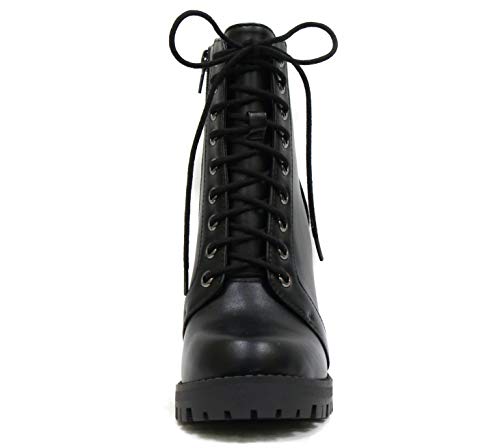Soda Chalet - Botines de estilo militar con cordones y tacón apilado y  cremallera lateral | GEBZA Shopping