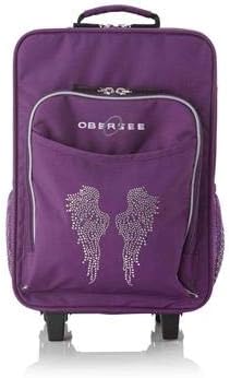 Kids Travel Suitcase, Rolling Luggage Piece, Light and Easy to Pull (Rhinestone Angel)