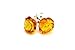 925 Sterling Silver Stud Amber Earrings Rose with Genuine Natural Baltic Amber