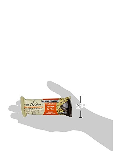 NuGo Slim Dark Chocolate Crunchy Peanut Butter, 17g Vegan Protein, 3g Sugar, 7g Fiber, 180 Calories, Low Net Carbs, Gluten Free, 12 Count - Thumbnail 6