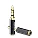 VENTION 2.5mm to 3.5mm Adapter Mono, 3.5mm Male to 2.5mm Female Audio Adapter Gold Plated Connector Stereo Converter for Mic, Smartphones, Headphone, Speakers Support Mic Function (2 Pack)