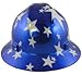 MSA Safety 10071157 V-Gard Freedom Series Class E Type I Hard Hat with Fast-Track Suspension and American Star and Stripe