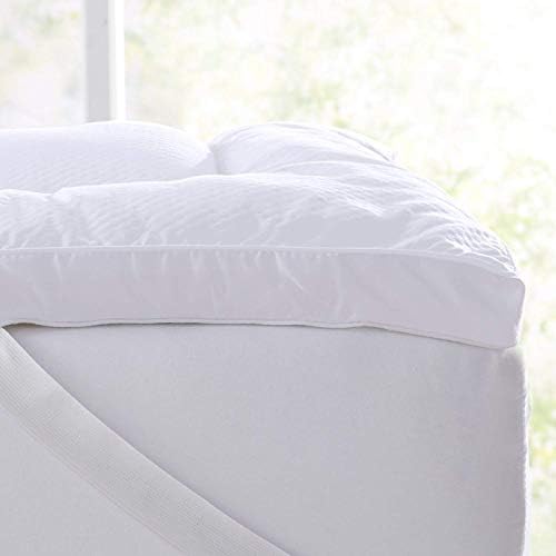 UAREHOME ® 2 inch (5 cm) Deep Mattress Topper, Box Stitched, Elasticated Corners, 230TC Cover, Ultralite Microfibre Double (135 x 190 cm)